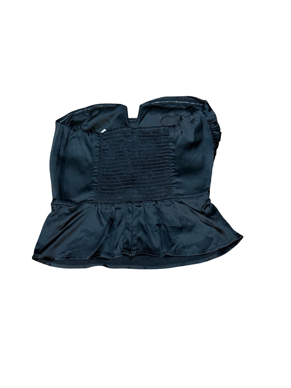 š¤ NWT Reformation Madelyn Silk Top Black Size 6 100% Silk Smocked Back - Picture 11 of 11
